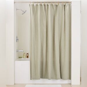 West Elm shower curtain European linen 72x74” eucalyptus super soft